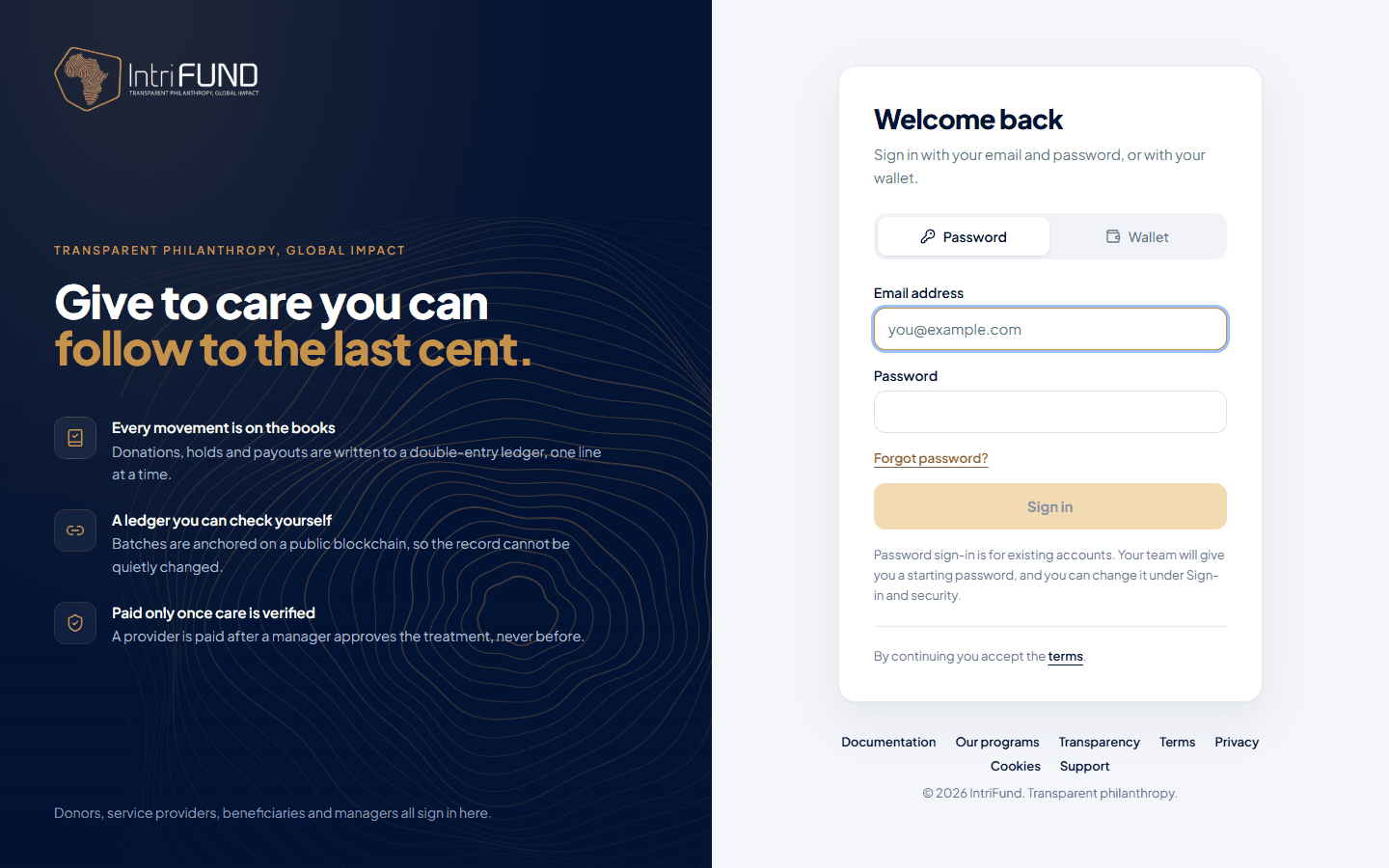 The manager sign-in page, which has no I am new box